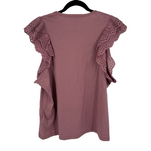 Joe's Jeans top eyelet sleeve pink size X-Large XL - Picture 3 of 6